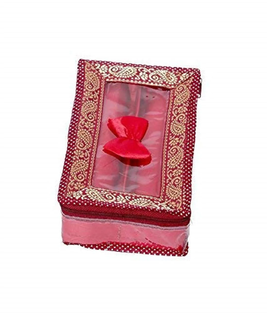 Kuber Industries Brocade 2 Rod Bangle box, Maroon