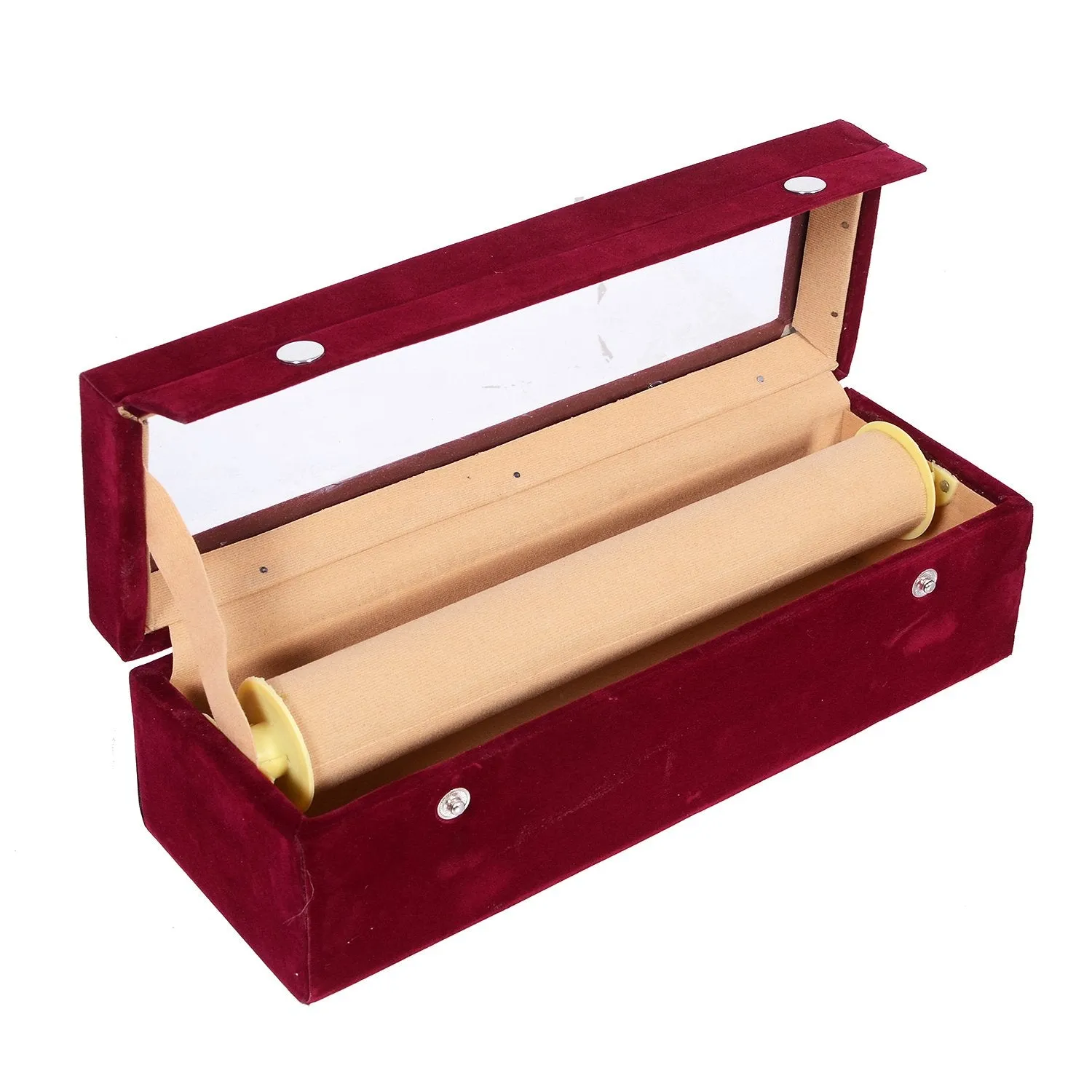 Kuber Industries Wooden 1 Rod Bangle Storage Box (Maroon, Standard) - CT00702