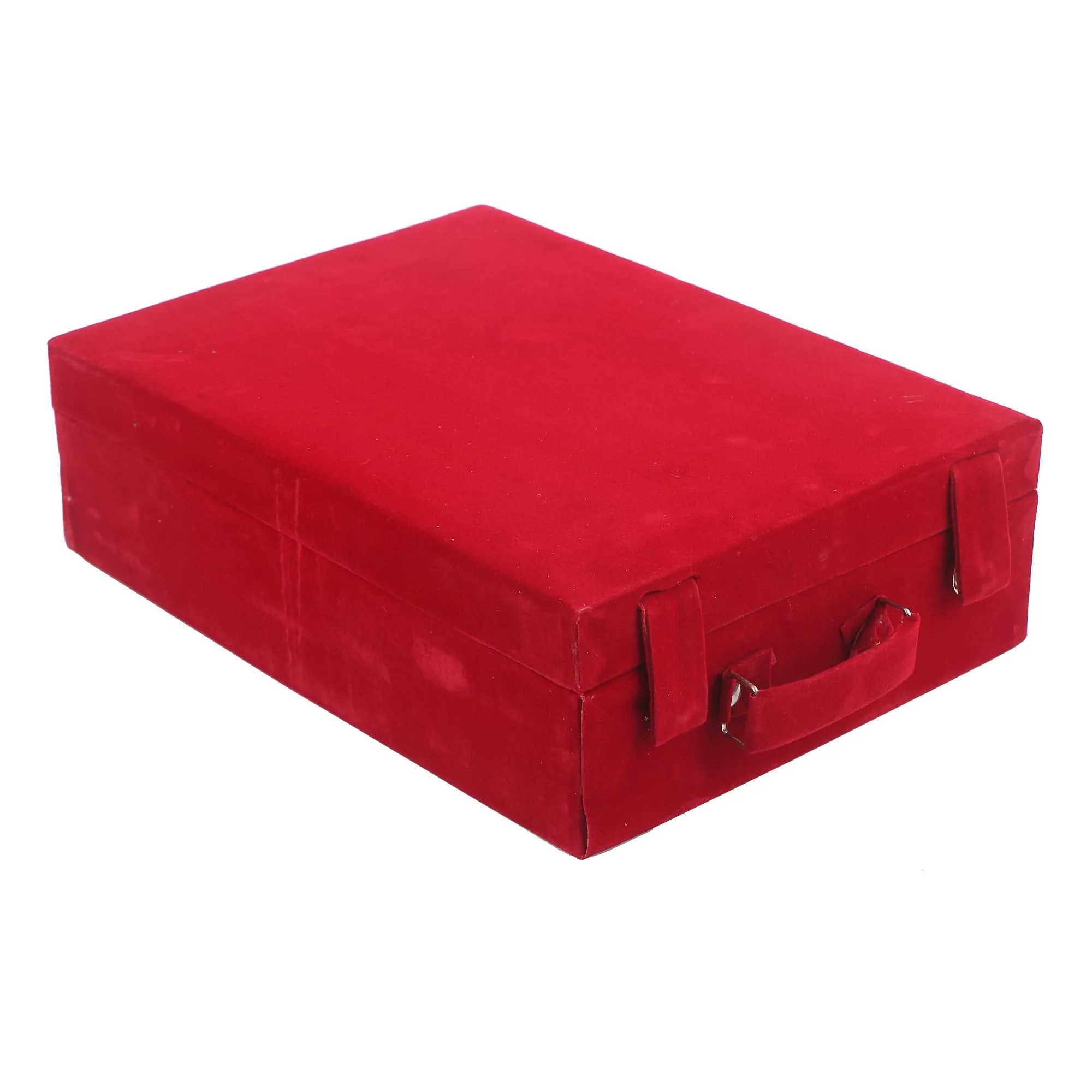 Kuber Industries Wooden 2 Piece Four Rod Velvet Bangle Storage Box (Maroon) - CTKTC22742