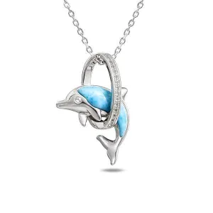 Larimar Nai'a Spirit Dolphin Pendant