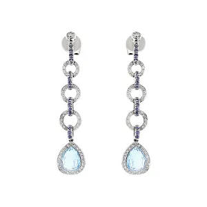 Laura Munder Topaz, Iolite and Diamond Drop Earrings