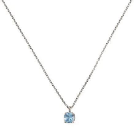 Little Luxuries Square Pendant in Light Sapphire CZ