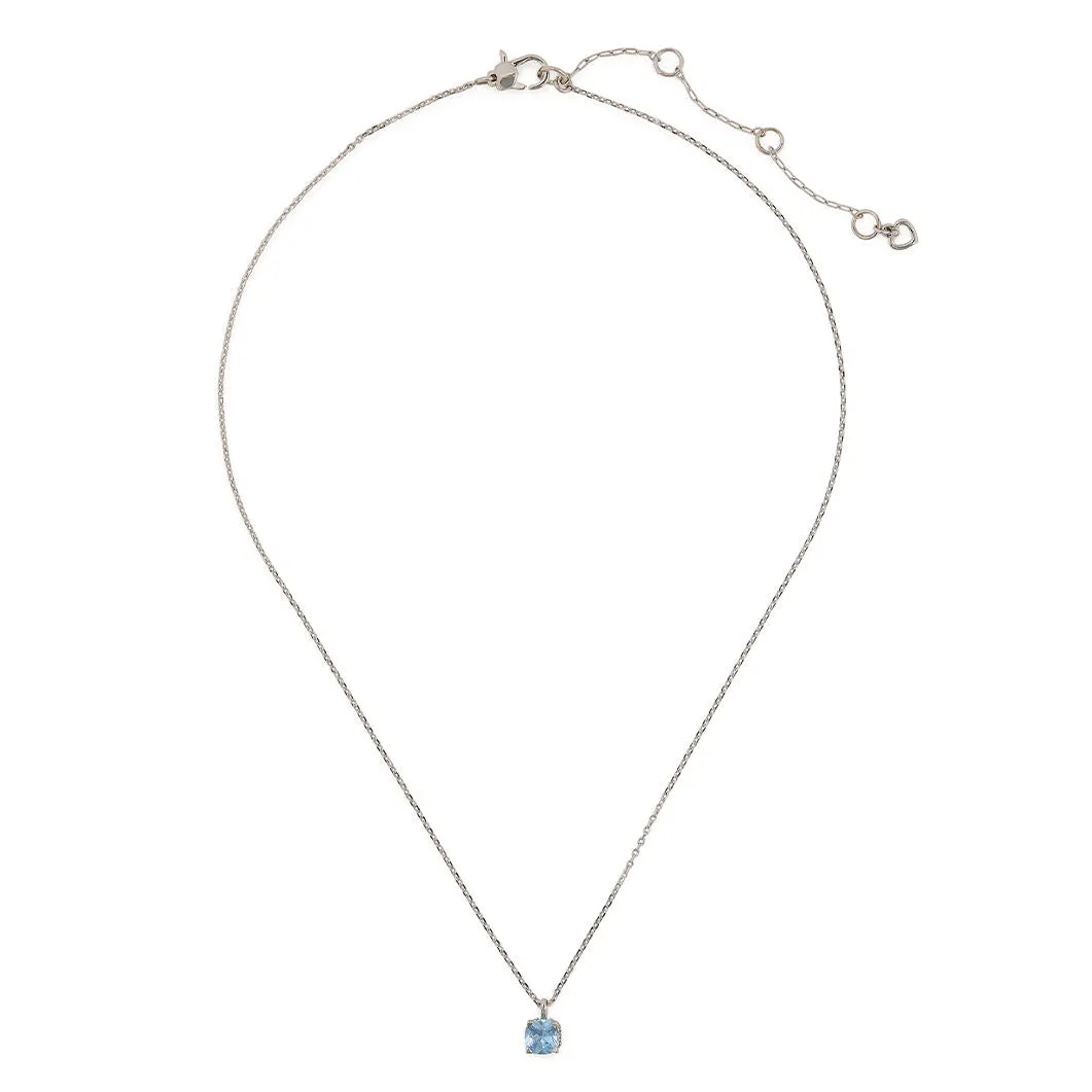 Little Luxuries Square Pendant in Light Sapphire CZ