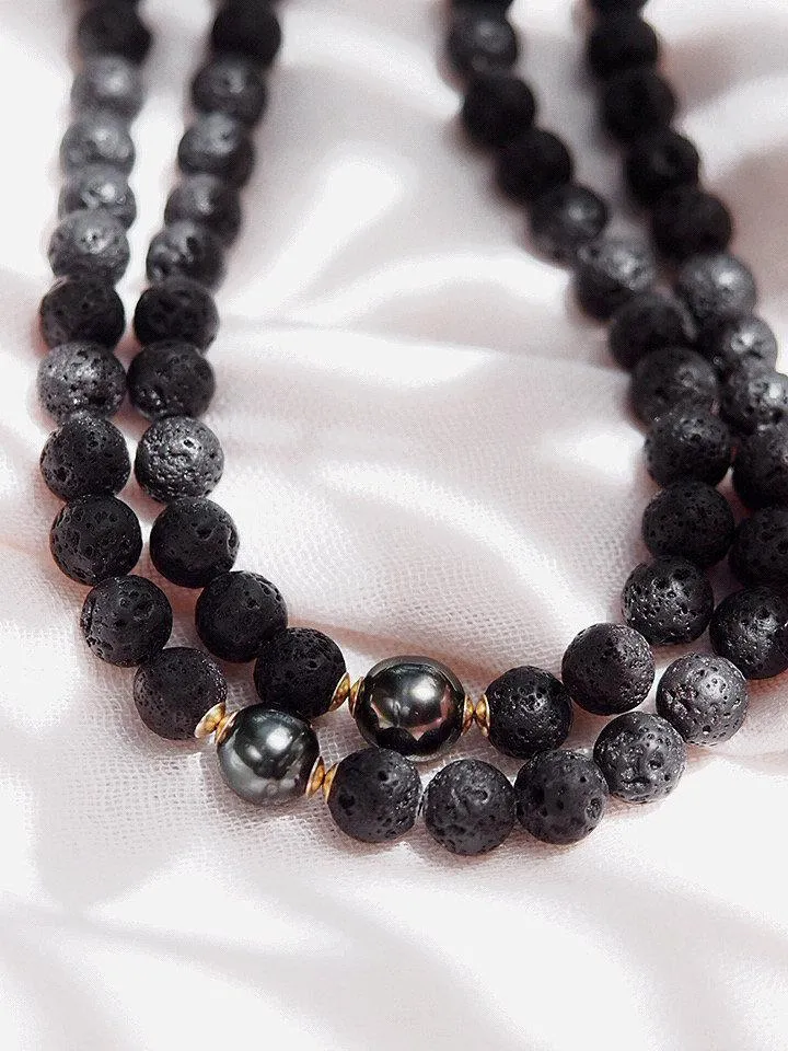 Long Lava Tahitian Pearl Necklace - Ainalani