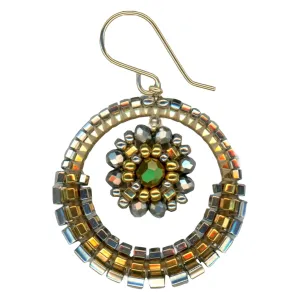 MIGUEL ASES "MINI CIRCLE OF LIFE " HOOK EARRINGS -FALL/HOLIDAY 2023