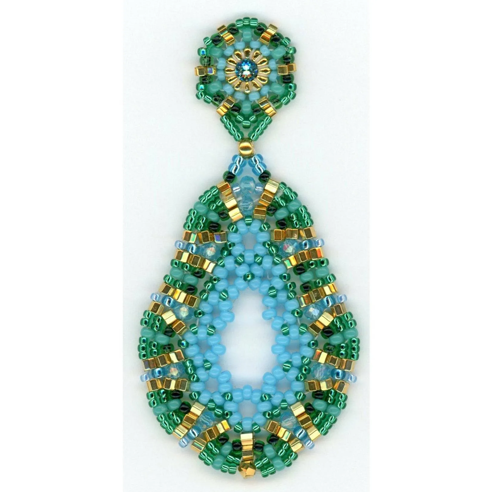 MIGUEL ASES TURQUOISE MARQUIS EARRINGS