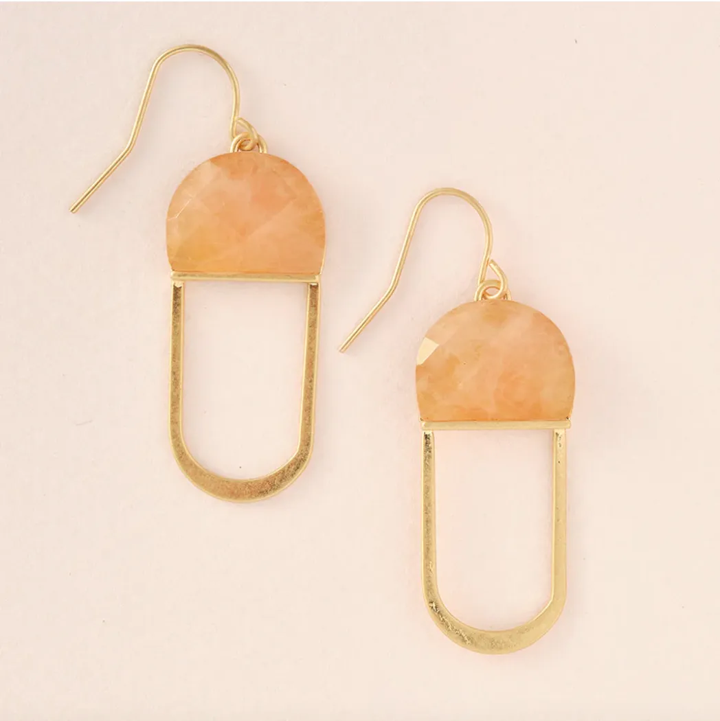 Modern Stone Chandelier Earring