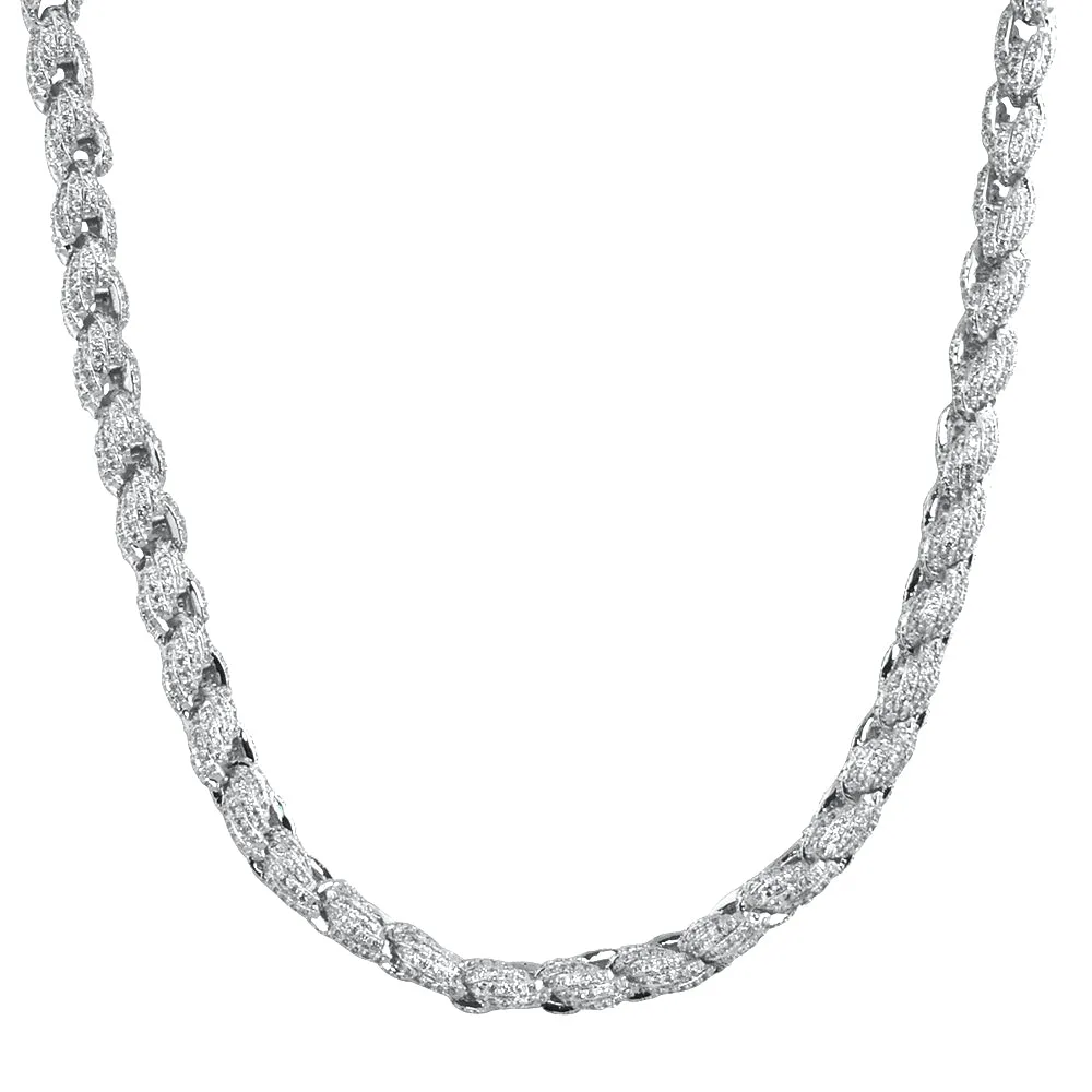 Moissanite Rope Iced Out Chain .925 Sterling Silver