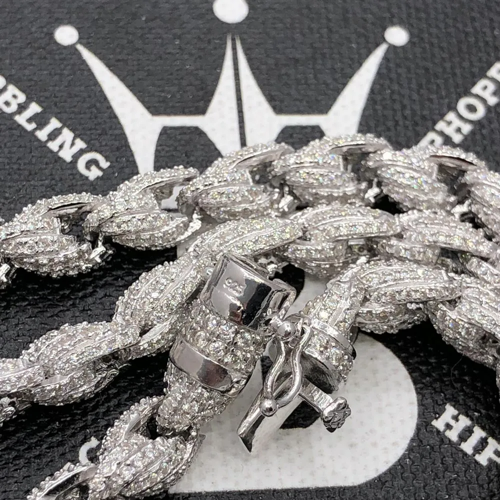 Moissanite Rope Iced Out Chain .925 Sterling Silver