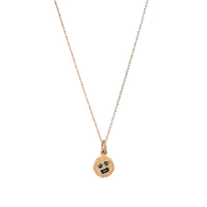 Montana Sapphire Yellow Gold Necklace - "Sea Floor Medallion"