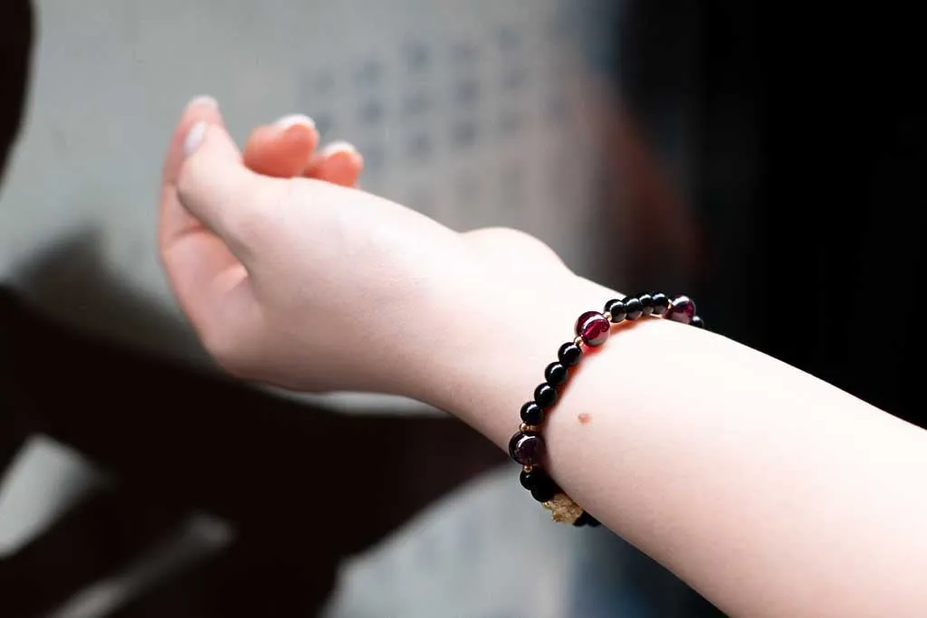 Mulan - Rhodolite Garnet Tektite Bracelet