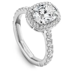 Noam Carver Atelier Cushion Halo Engagement Ring Setting in White Gold