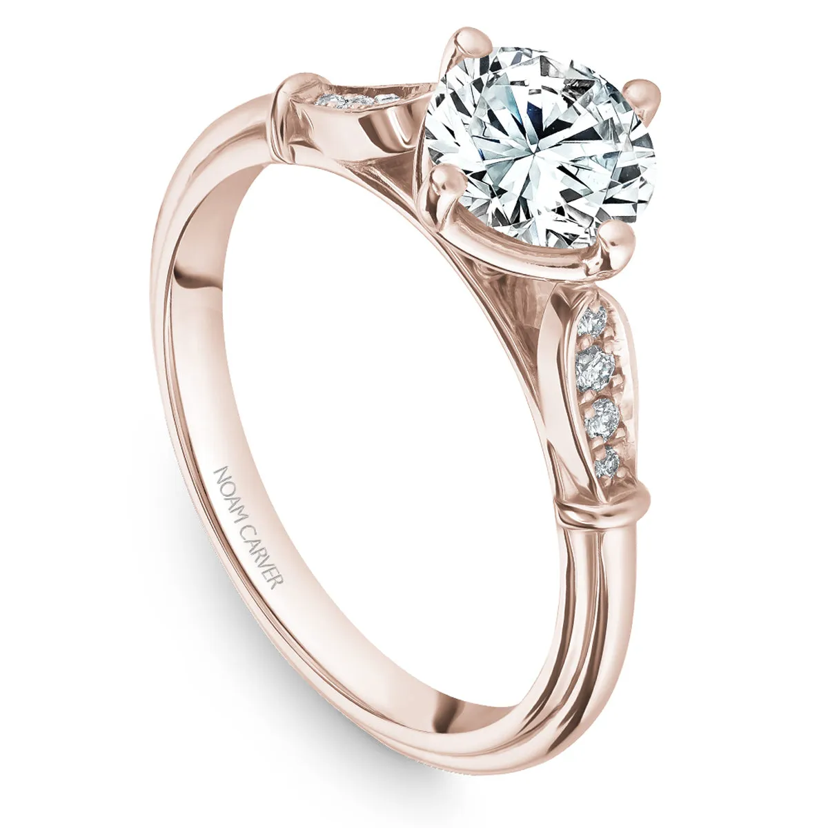 Noam Carver Vintage Diamond Engagement Ring Setting in Rose Gold