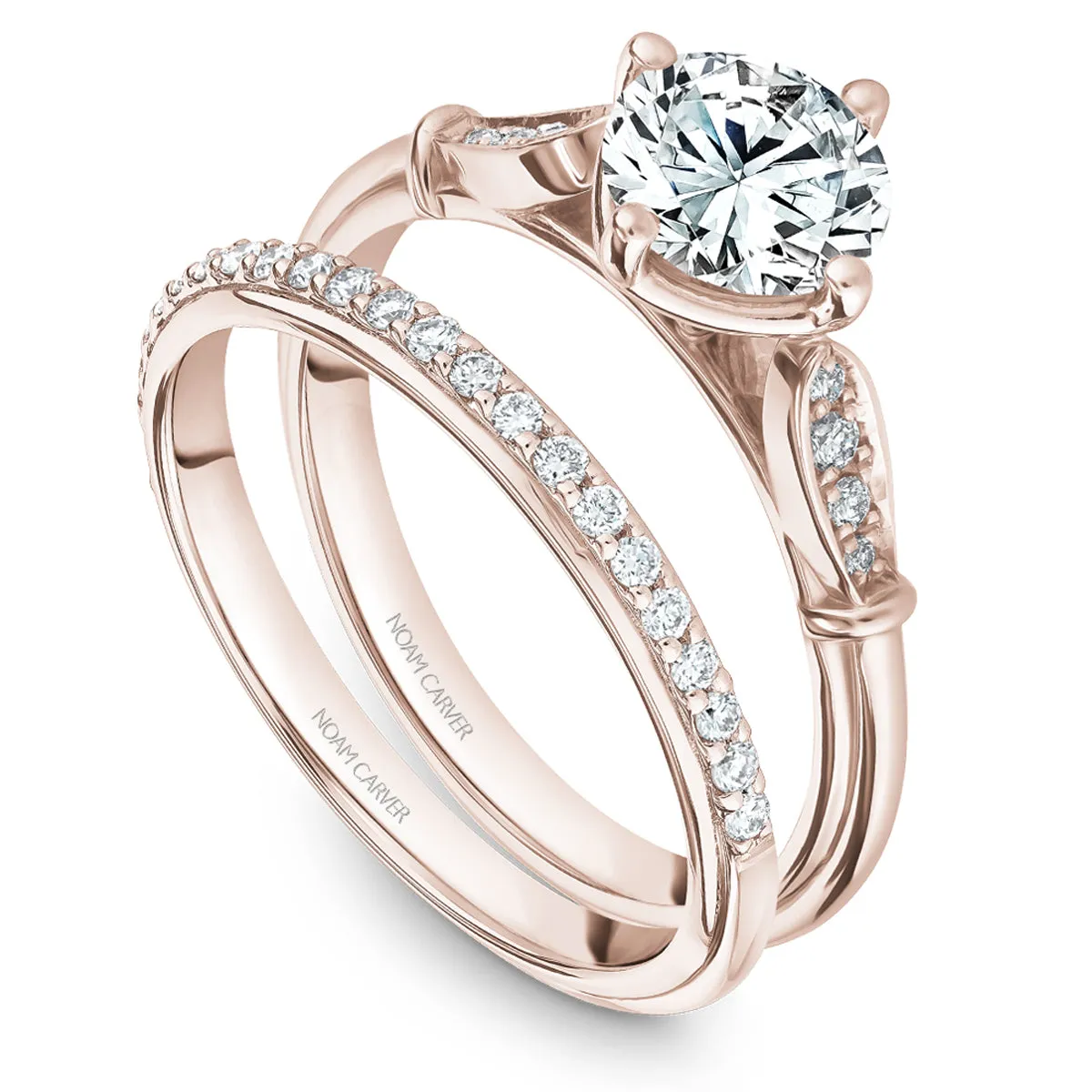 Noam Carver Vintage Diamond Engagement Ring Setting in Rose Gold