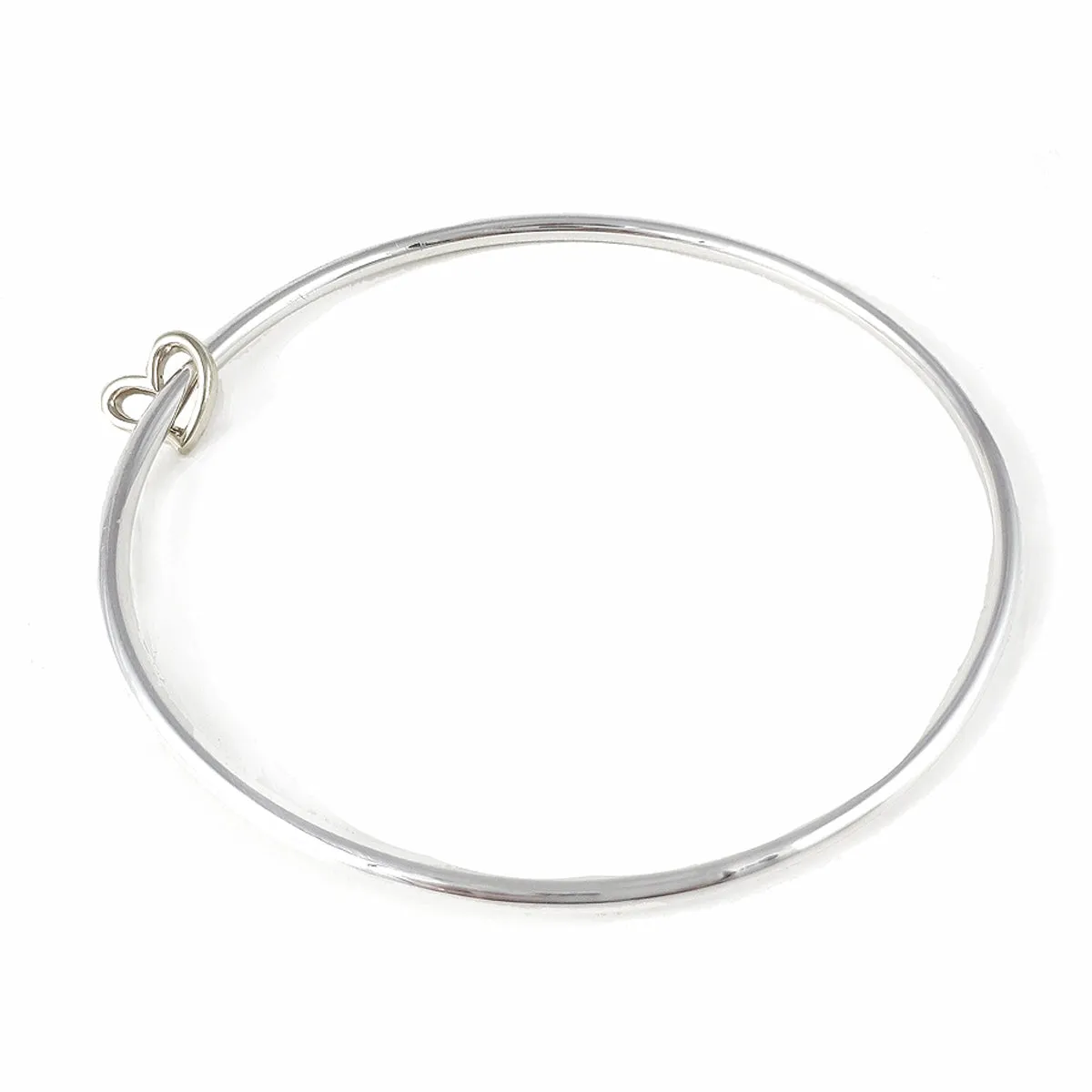 Open Heart Silver Charm Bangle