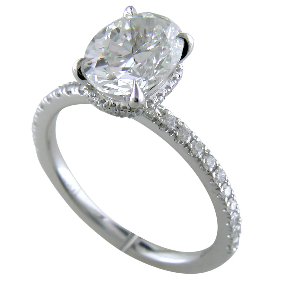 Oval Brilliant 2.00 Carat Engagement Ring 18K White Gold