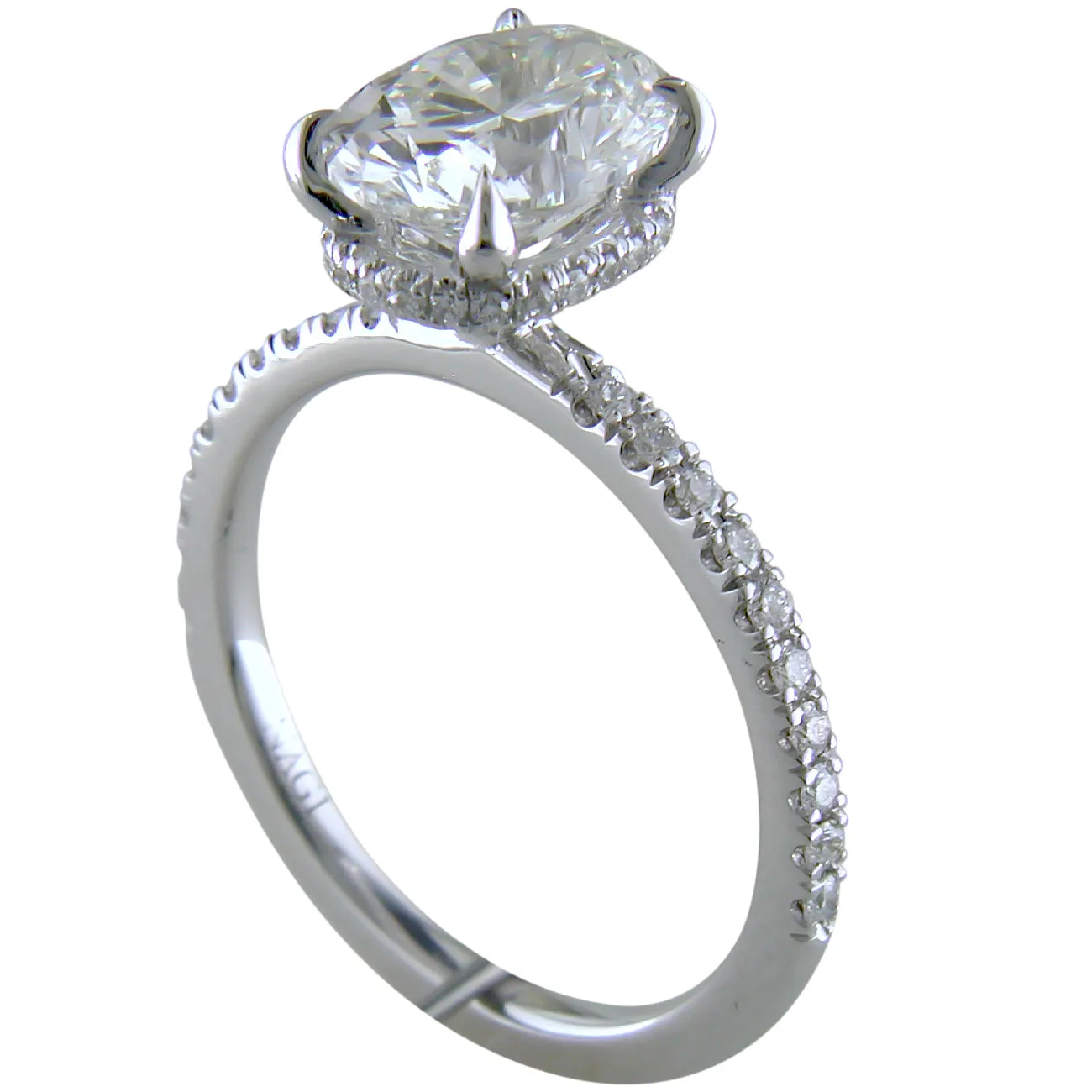 Oval Brilliant 2.00 Carat Engagement Ring 18K White Gold