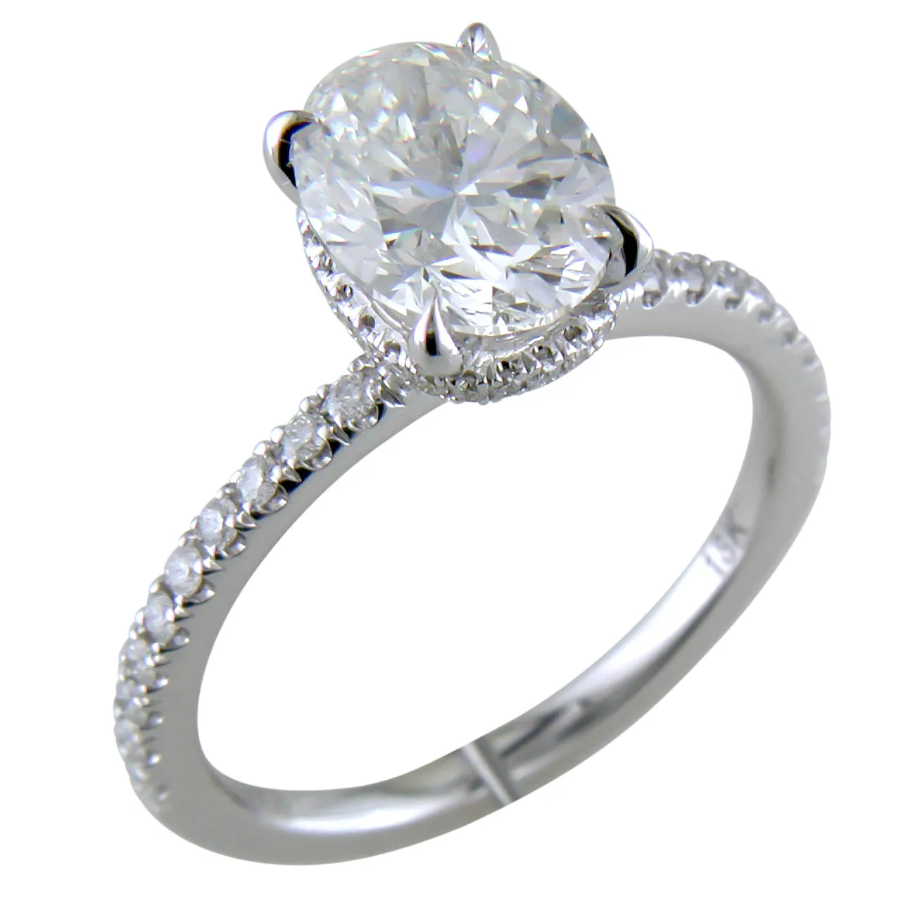 Oval Brilliant 2.00 Carat Engagement Ring 18K White Gold