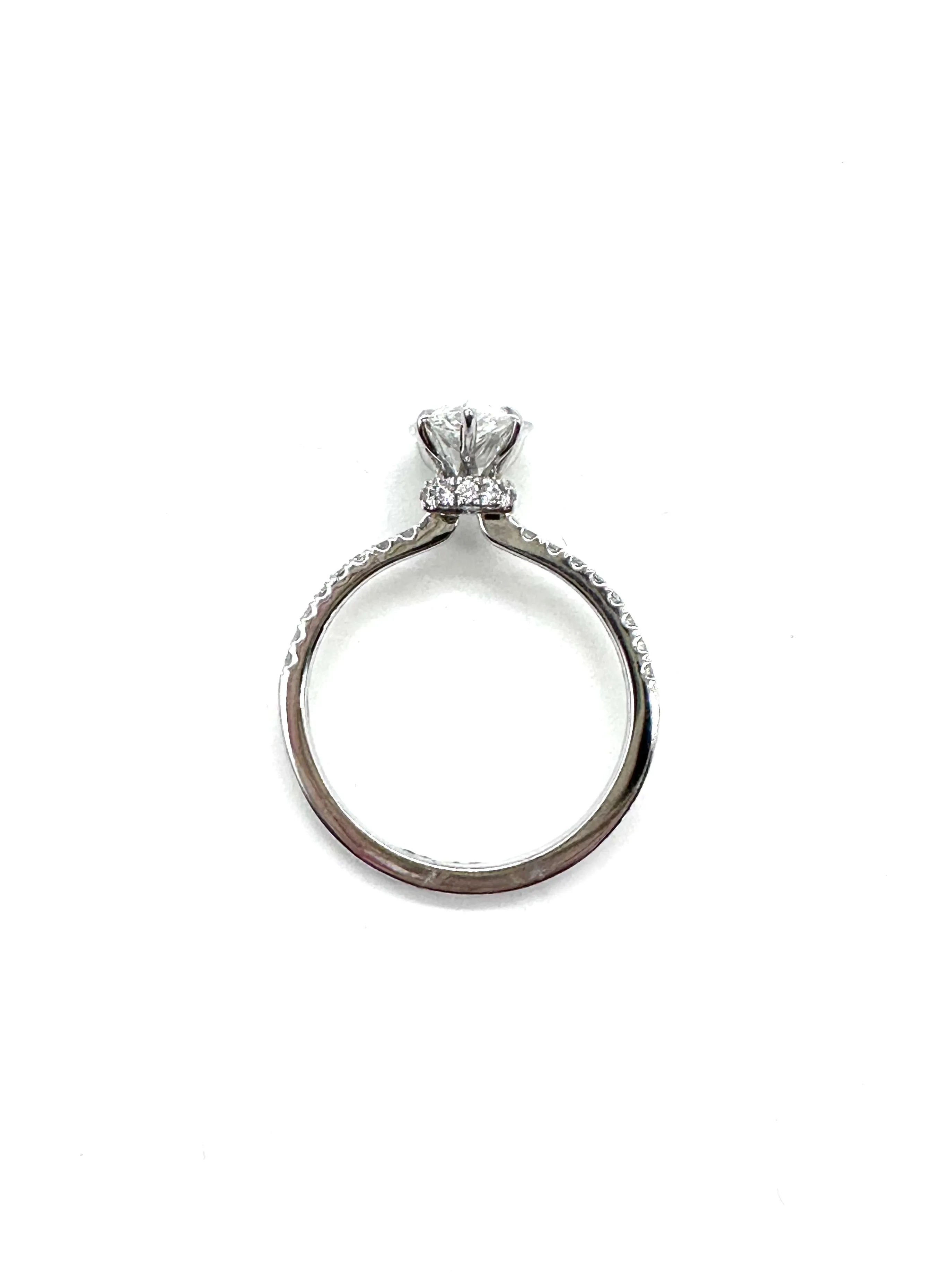 Pear shaped lab grown diamond hidden halo ring