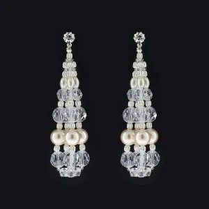 Pearl & Crystal Bauble Earrings