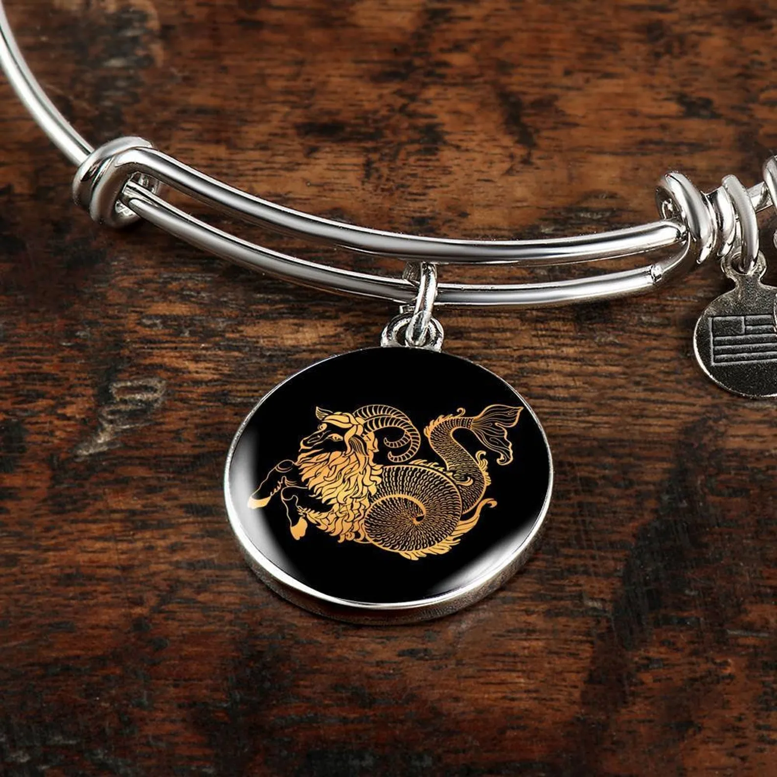 Personalized Capricorn Zodiac Bangle, Luxury Customized Circle Bangle, Engraved Capricorn Gifts, Capricorn Horoscope Present, Goat Gift