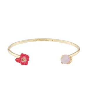 Poppy, Heart, and Carved Crystal Bangle Bracelet