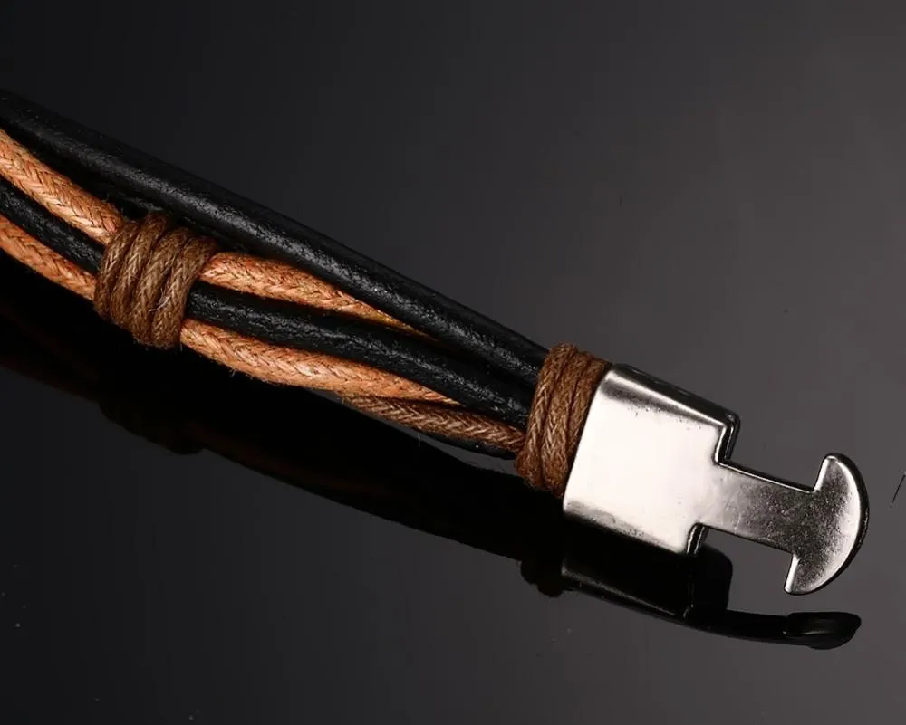 Pristine Intellect Braided Genuine Leather Bracelet