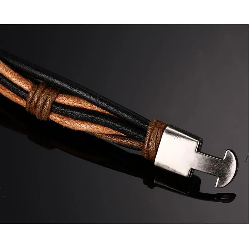 Pristine Intellect Braided Genuine Leather Bracelet