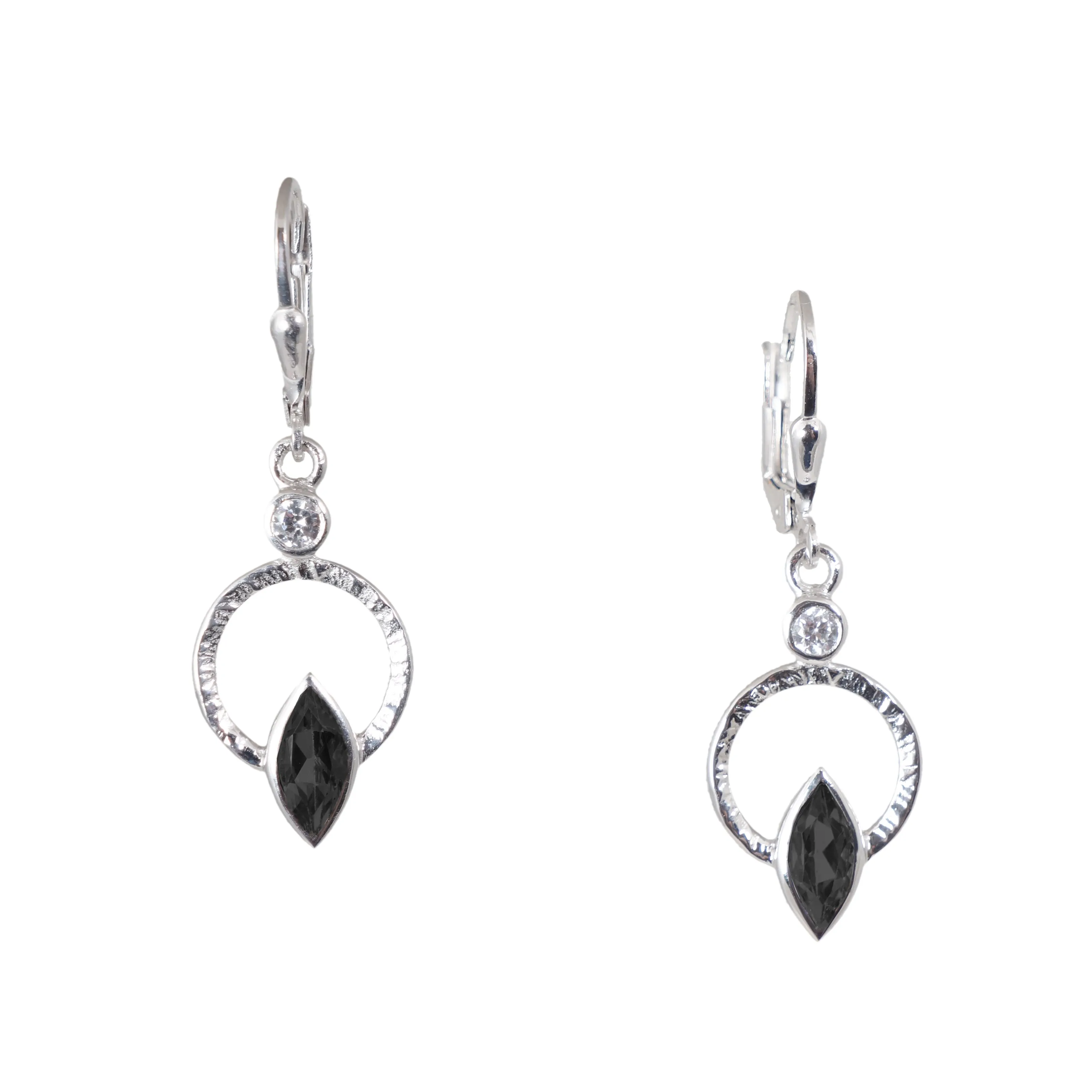 Q Earrings Spinel and White Topaz