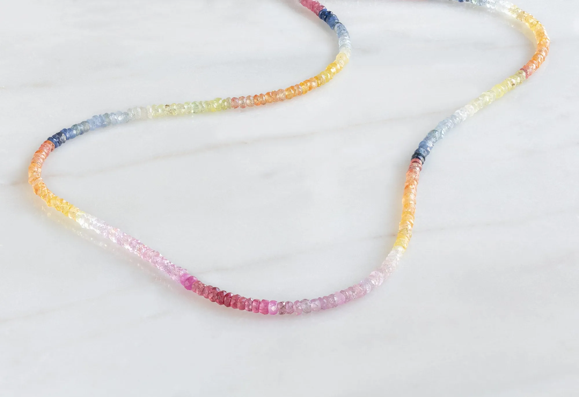 Rainbow Sapphire Beaded Necklace