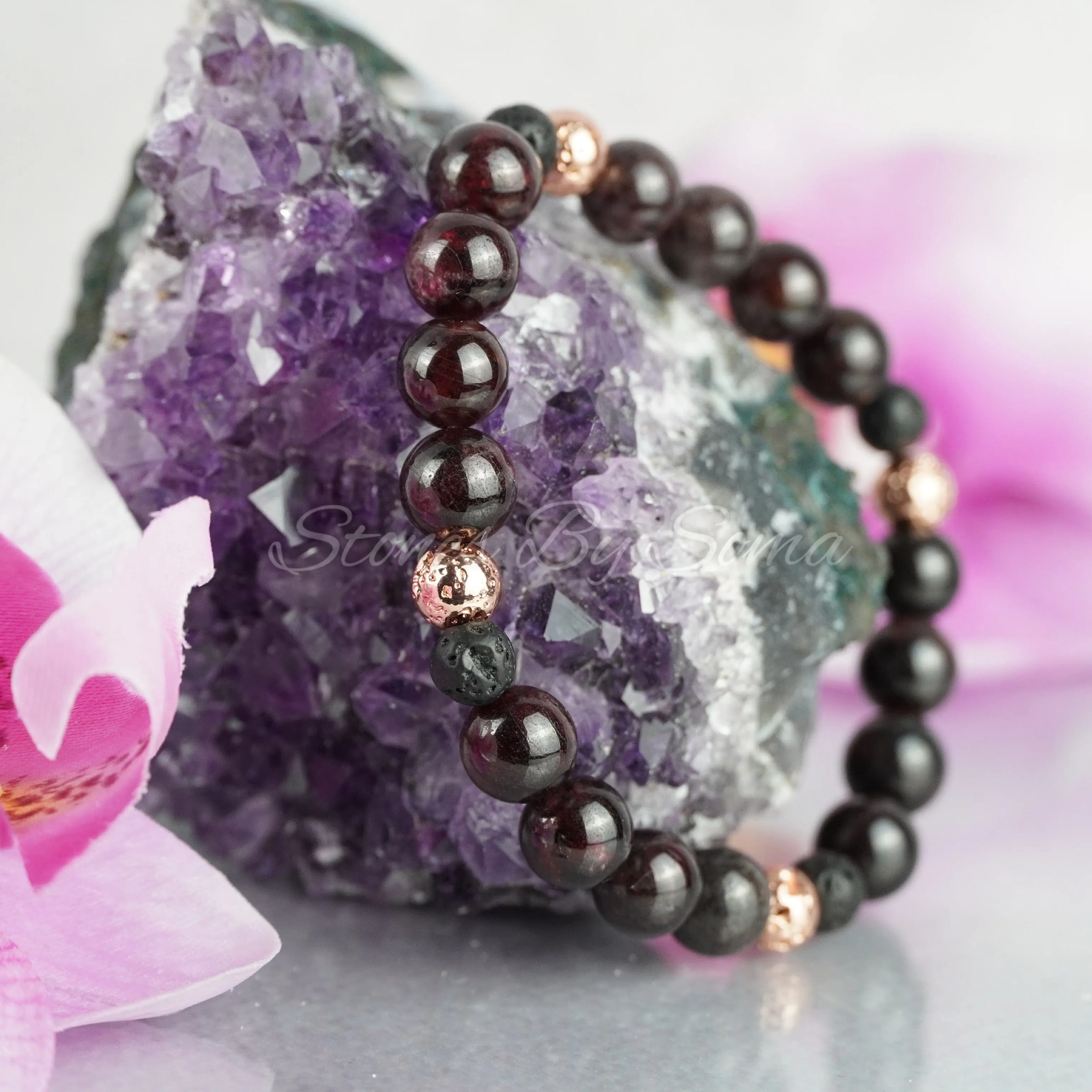 Red Garnet & Lava Stone Diffuser (Prosperity & Abundance)