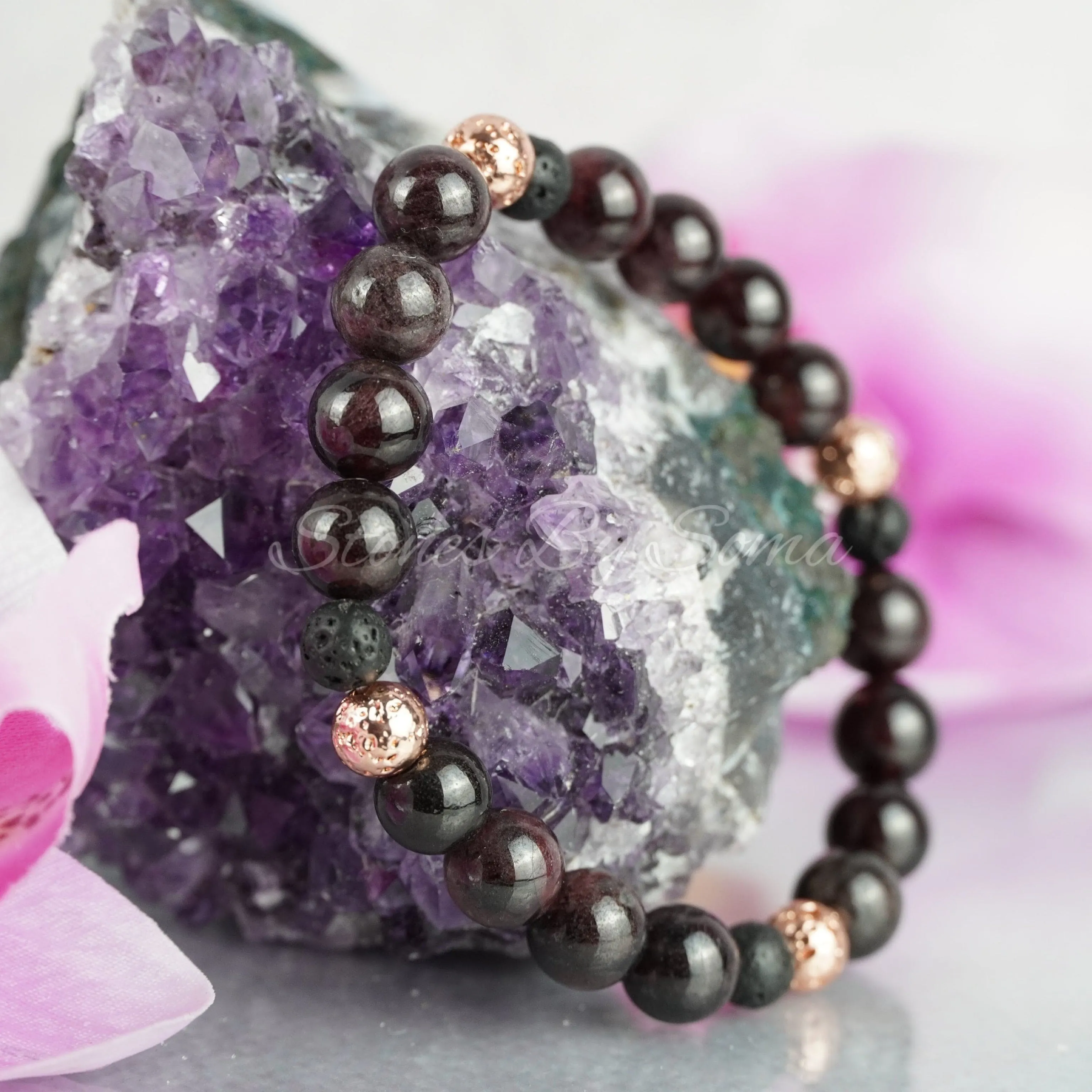 Red Garnet & Lava Stone Diffuser (Prosperity & Abundance)