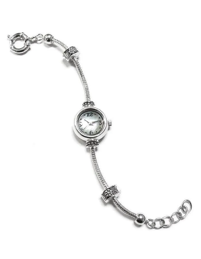 Reflection Beads Sterling Silver Watch - Endless Love Set - Mother of Pearl Dial