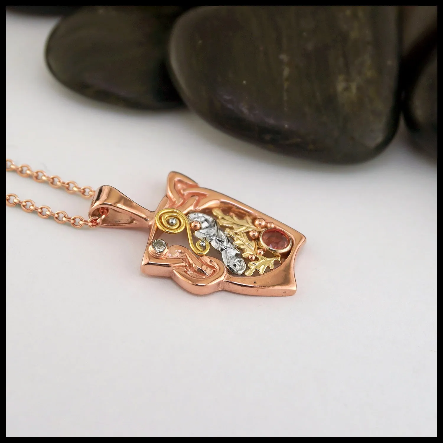 Rose Gold & Yellow Orange Sapphire Pendant