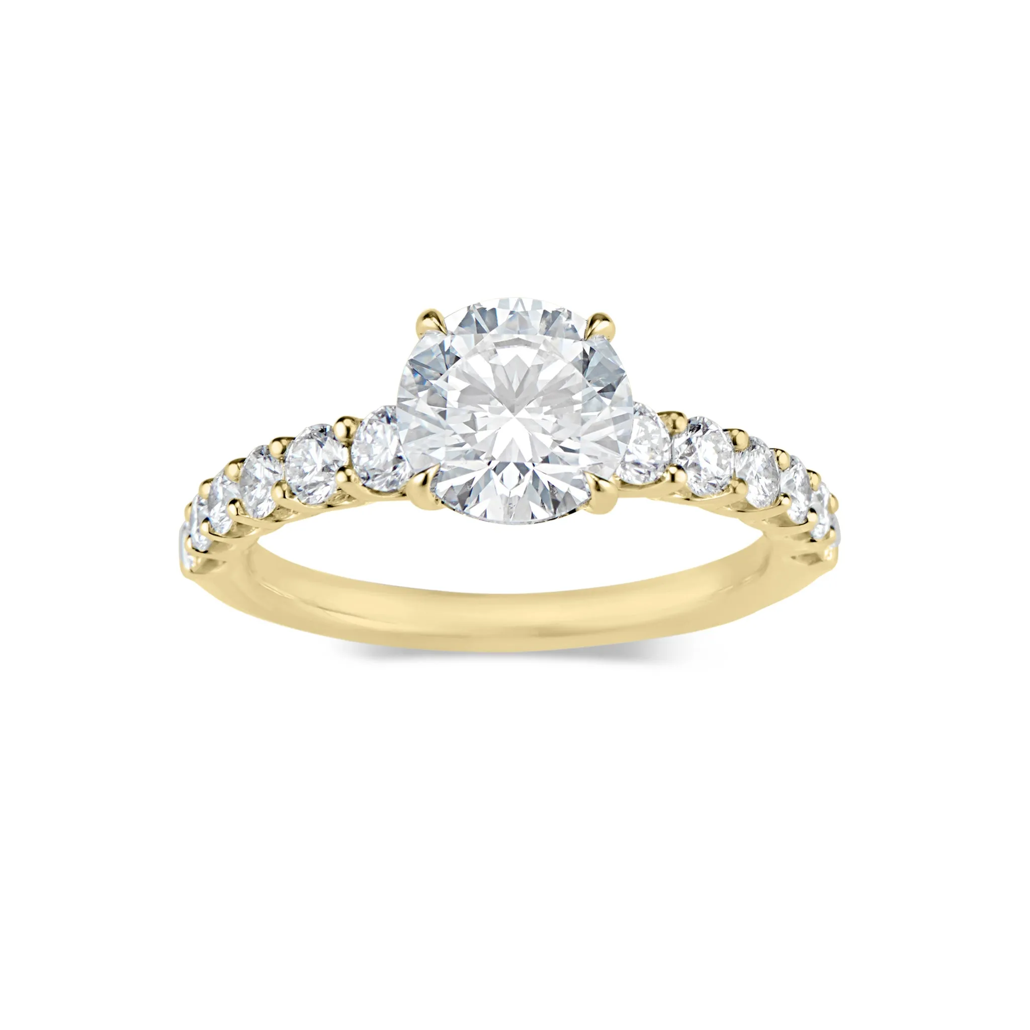 Round Diamond Engagement Ring with Diamond Shank