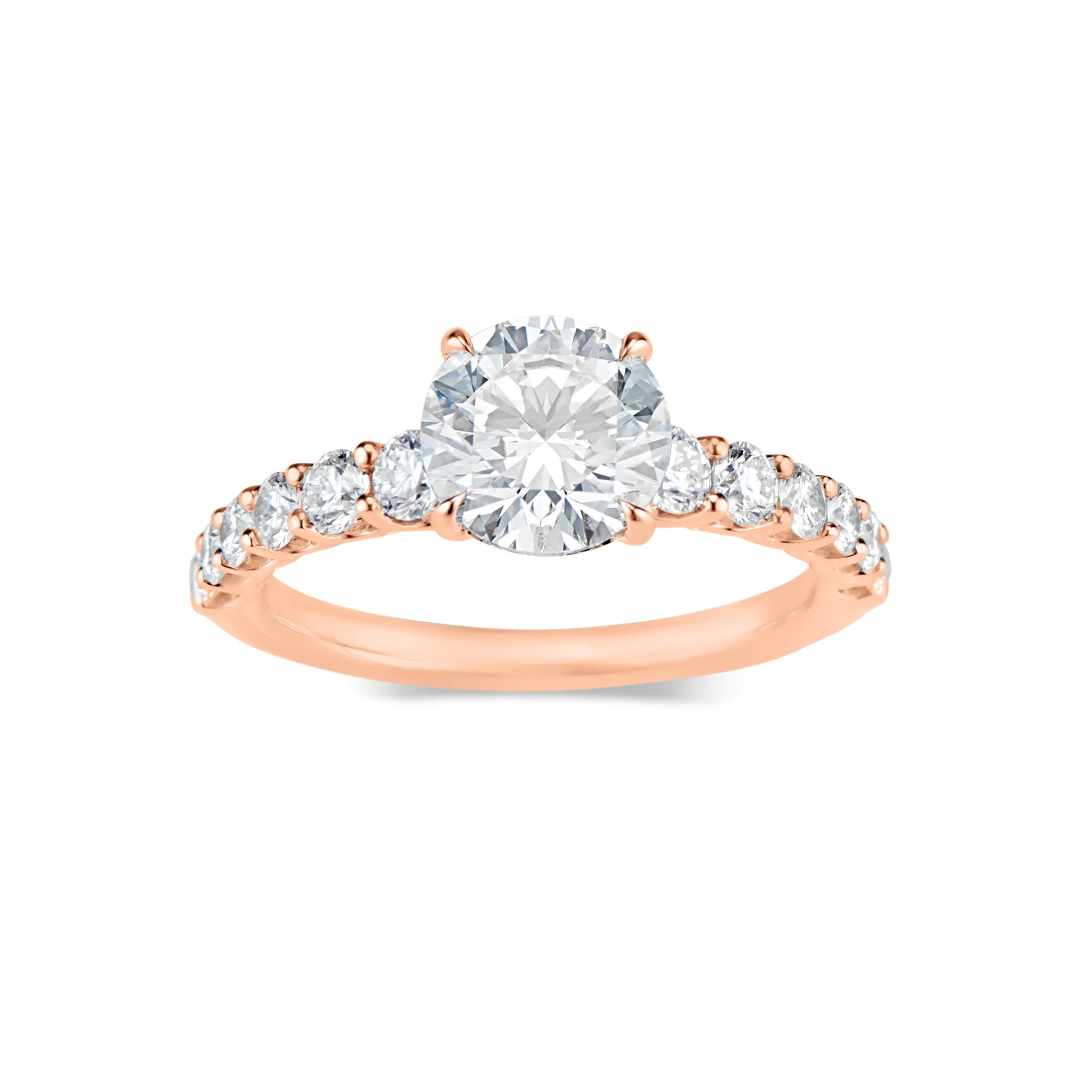 Round Diamond Engagement Ring with Diamond Shank