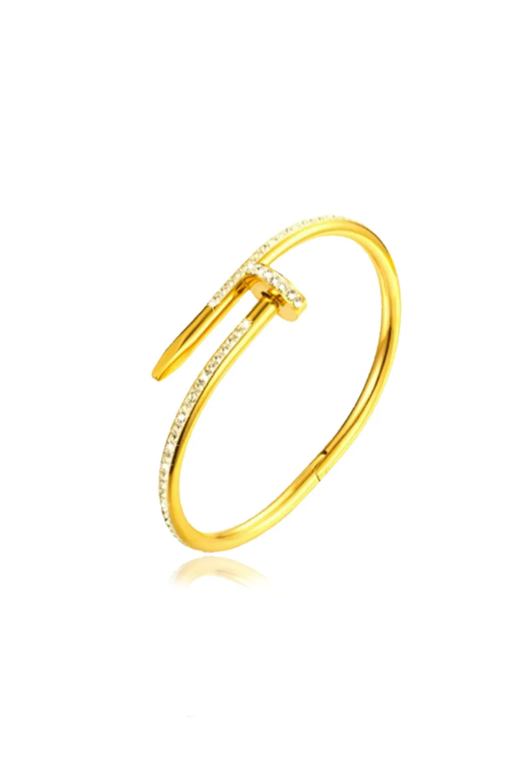 Roxanne Zirconia Nail in Closed Hinged Bangle