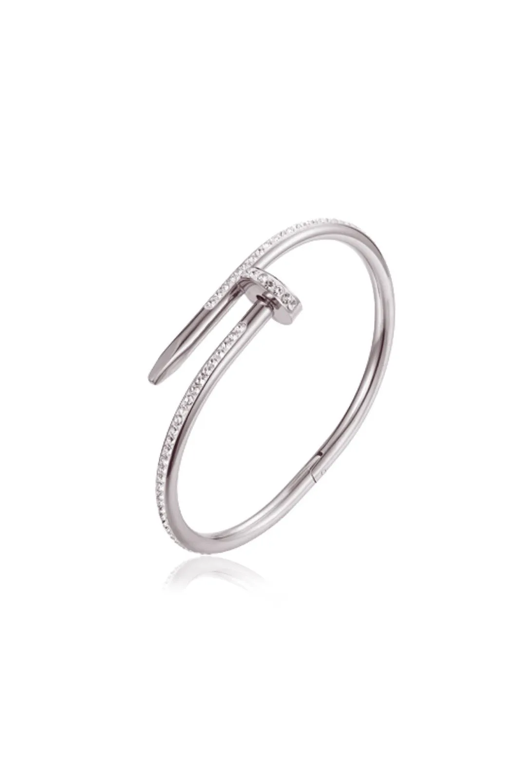 Roxanne Zirconia Nail in Closed Hinged Bangle