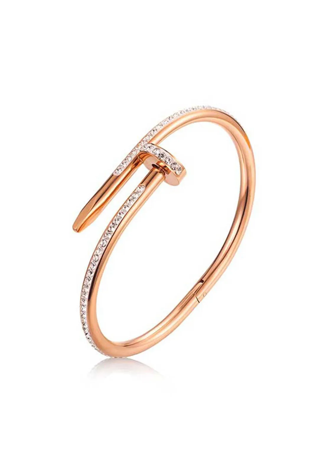 Roxanne Zirconia Nail in Closed Hinged Bangle