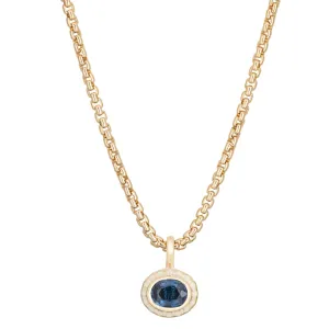 Sapphire Floral Pendant Necklace