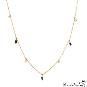 Sapphire Marquise Drop Necklace