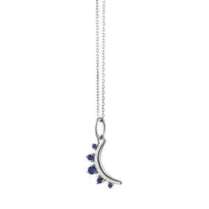 September Sapphire "Moon" Sterling Silver Birthstone Necklace