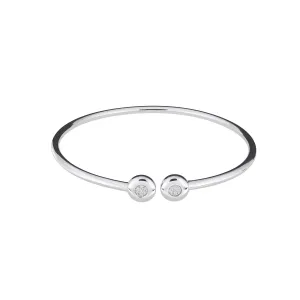 Silver Pavé Discs Flexi Cuff Bangle