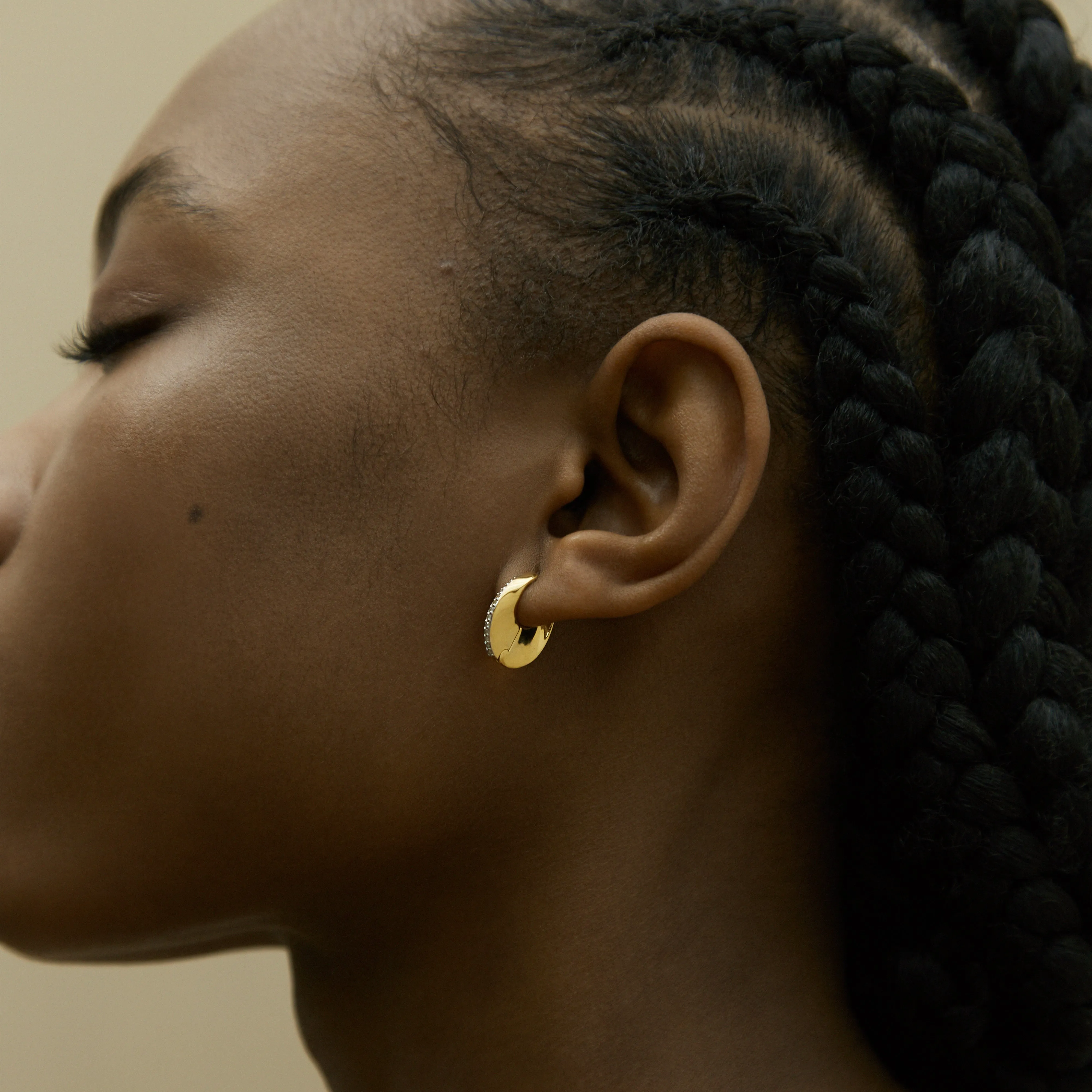 Siren Hoops with White Topaz