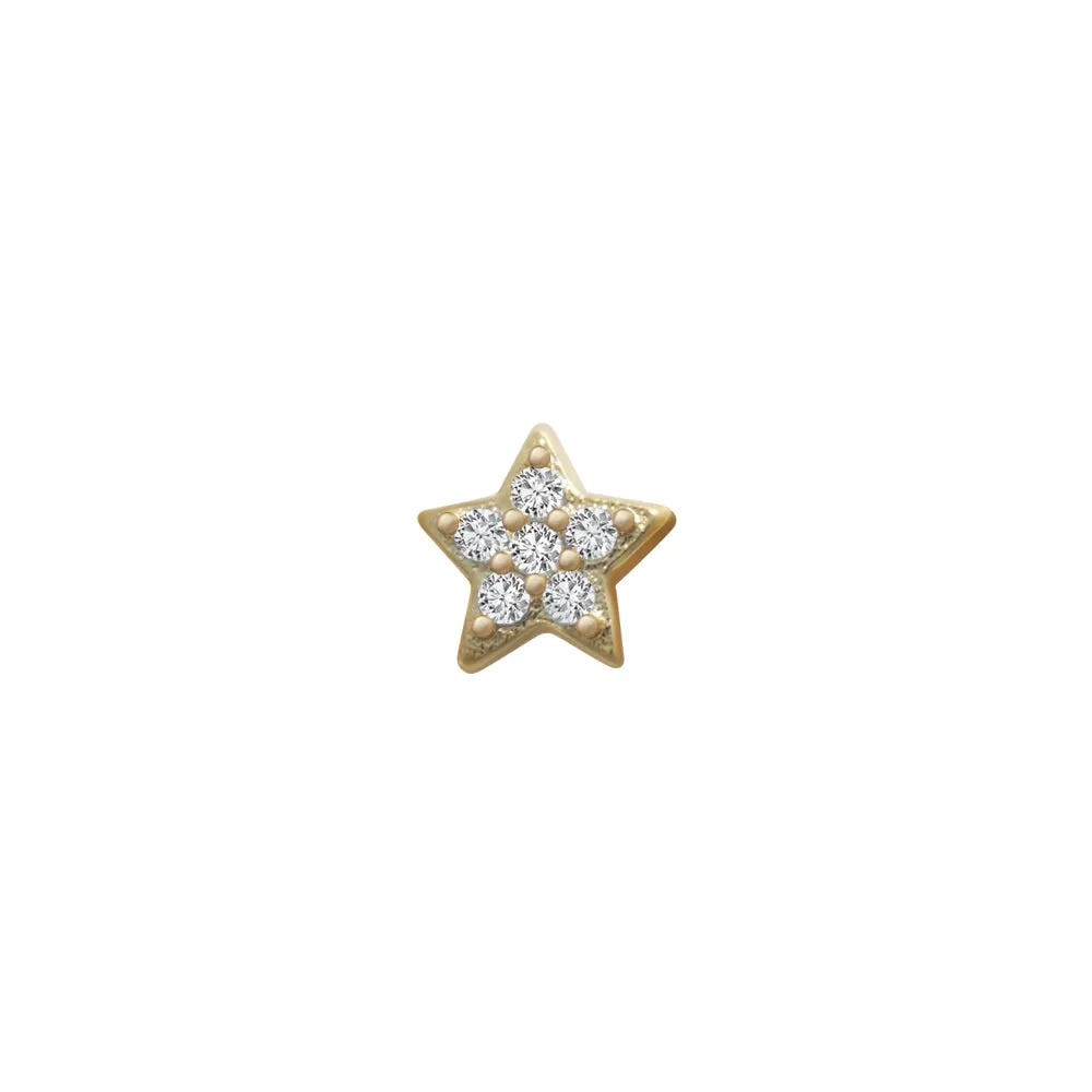 SKINNY SILVER STAR CHARM (YELLOW)