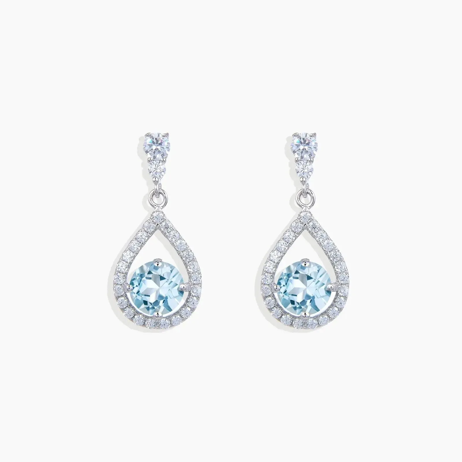 Sky Blue Topaz Drop Earrings in Sterling Silver