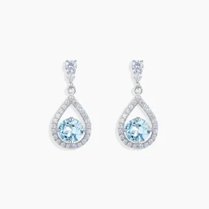 Sky Blue Topaz Drop Earrings in Sterling Silver