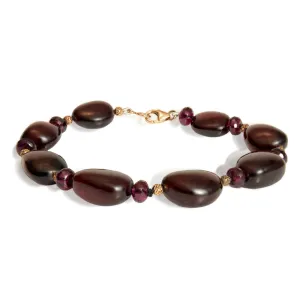 Smooth Garnet Bead Bracelet