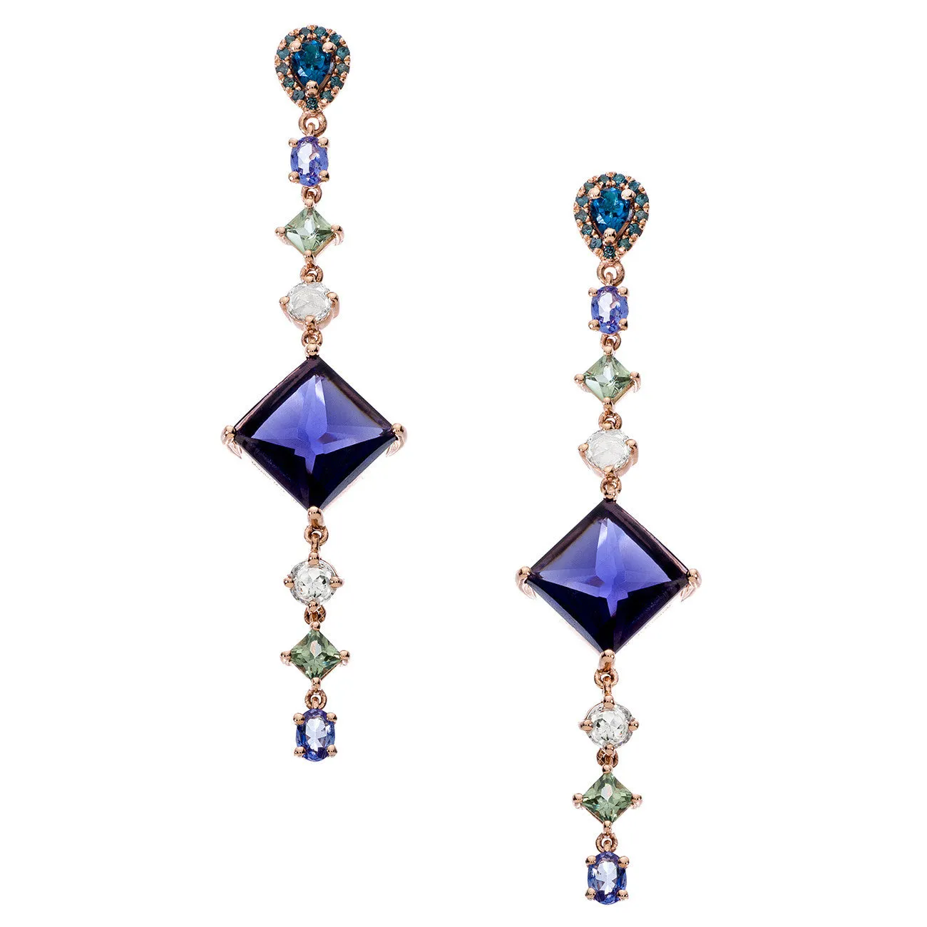 Sol Earrings Rose Gold Iolite