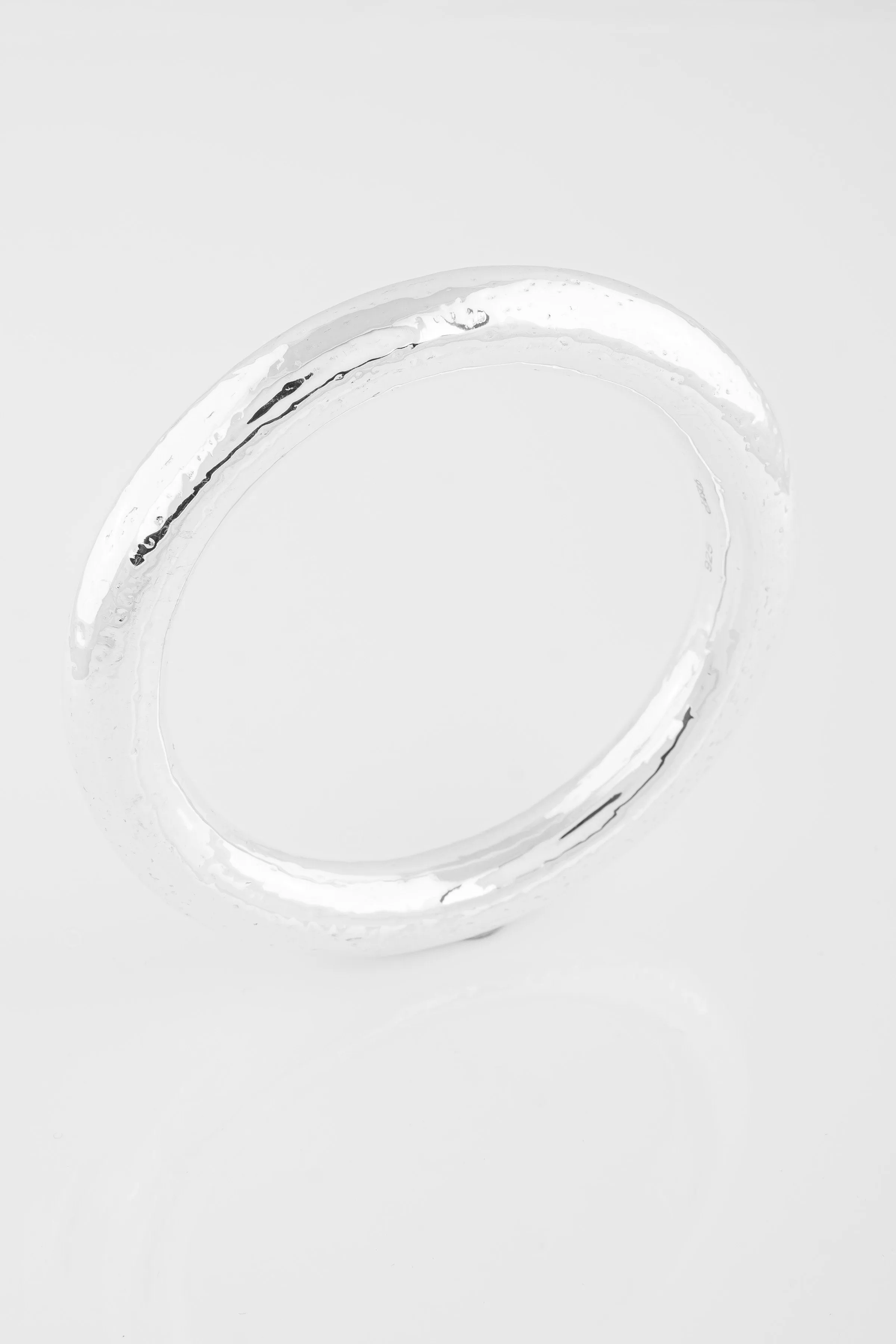 SS03 Silver Hammered Bangle